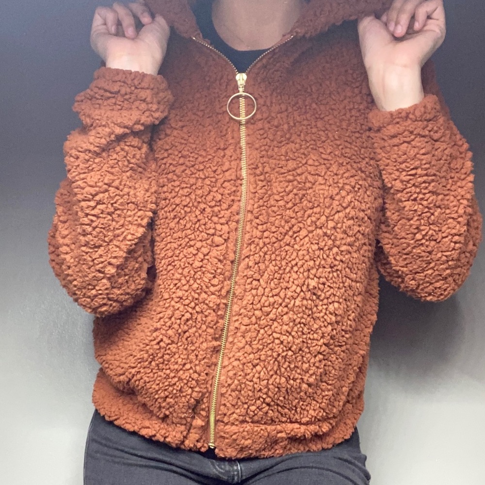 Dark Orange Fur Coat